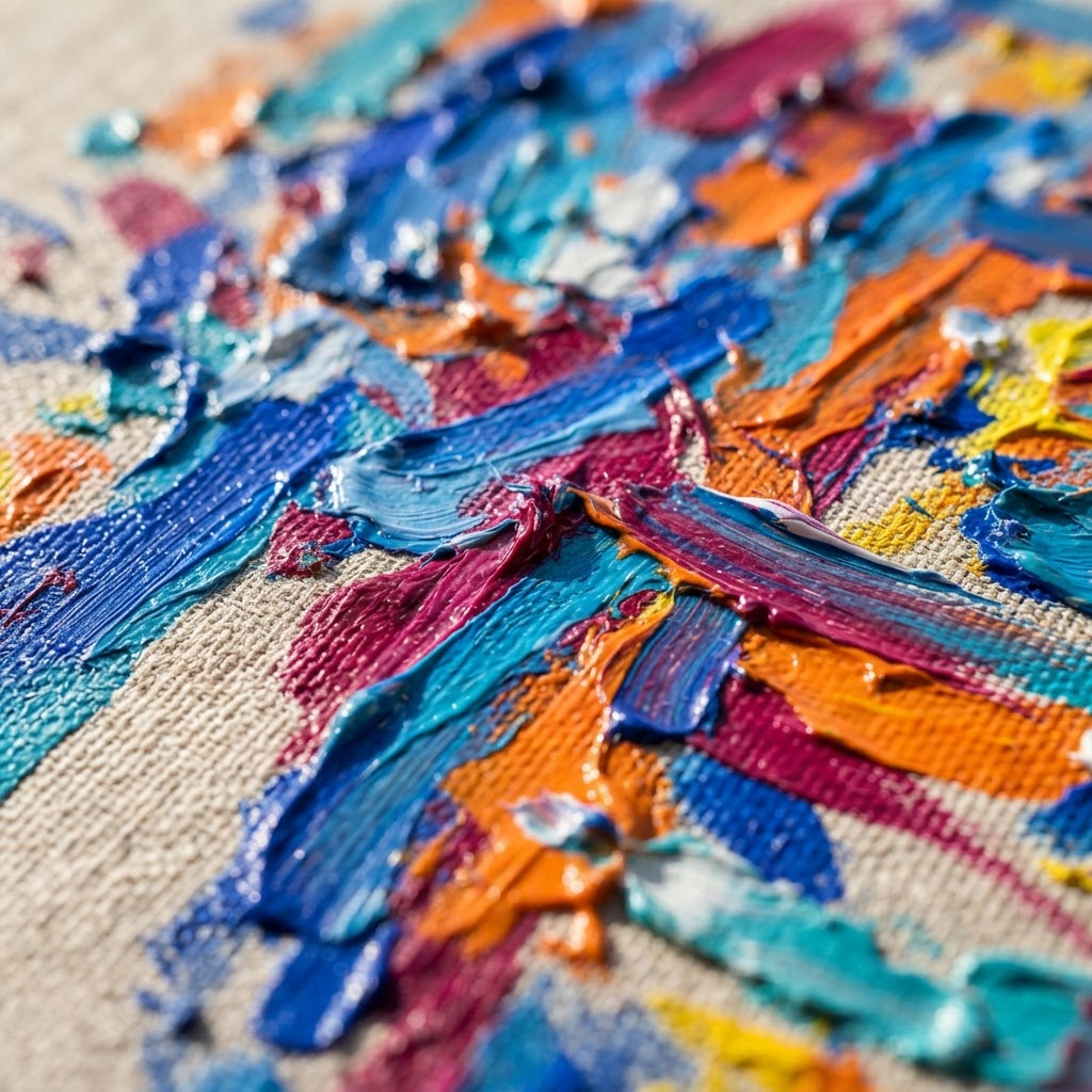 Detail of a finished canvas